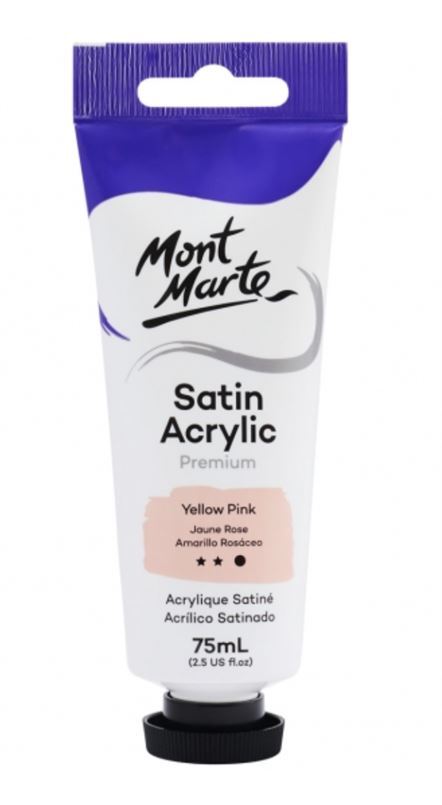Mont Marte Premium Satin Acrylic Paint 75ml Tube - Yellow Pink- main image