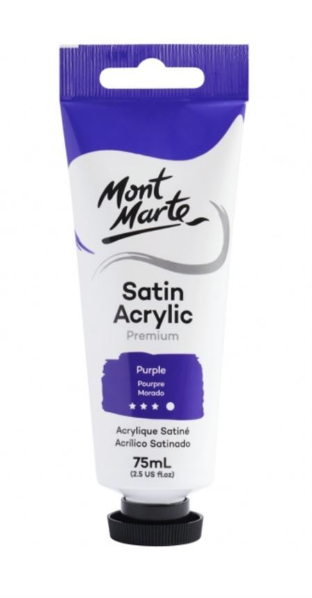 Mont Marte Premium Satin Acrylic Paint 75ml Tube - Purple- main image