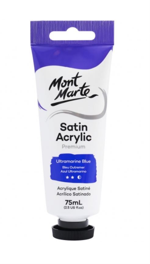 Mont Marte Premium Satin Acrylic Paint 75ml Tube - Ultramarine Blue- main image