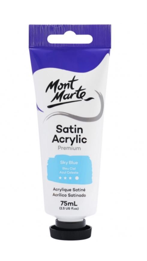 Mont Marte Premium Satin Acrylic Paint 75ml Tube - Sky Blue- main image