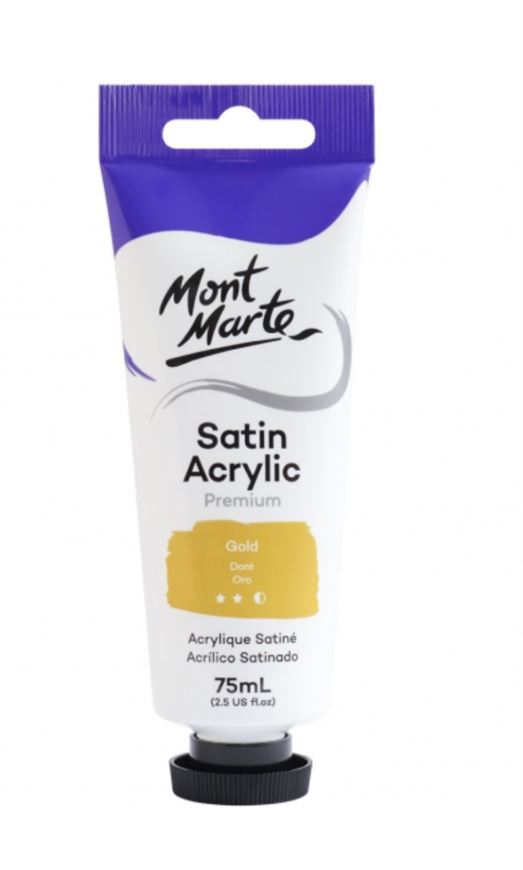 Mont Marte Premium Satin Acrylic Paint 75ml Tube - Gold- main image