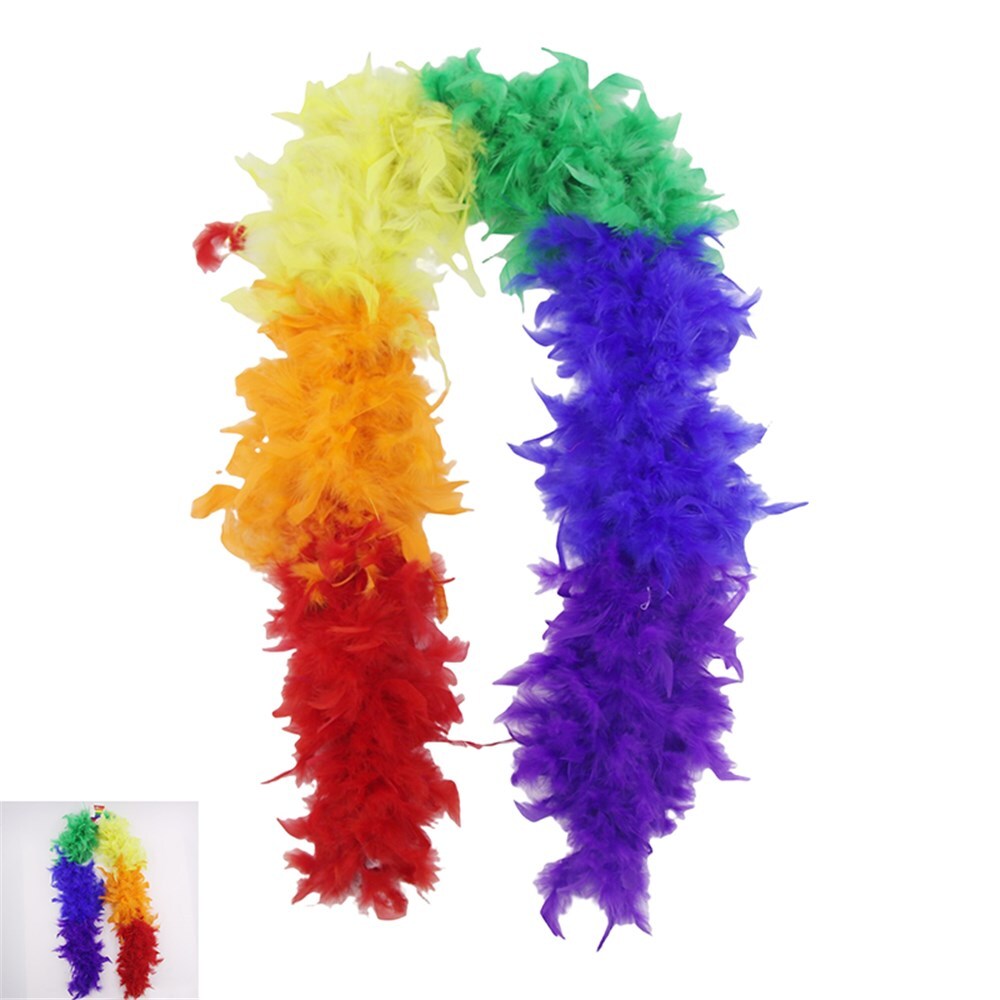 Rainbow Feather Boa 1.5m Cheap Party Supplies Online