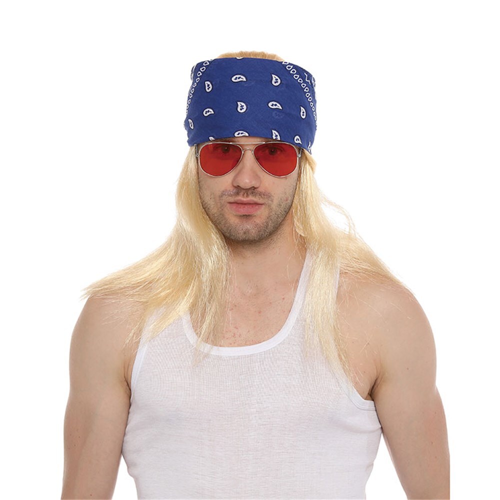 Rocker Wig & Bandana Cheap Party Supplies Online Store BargainPlus