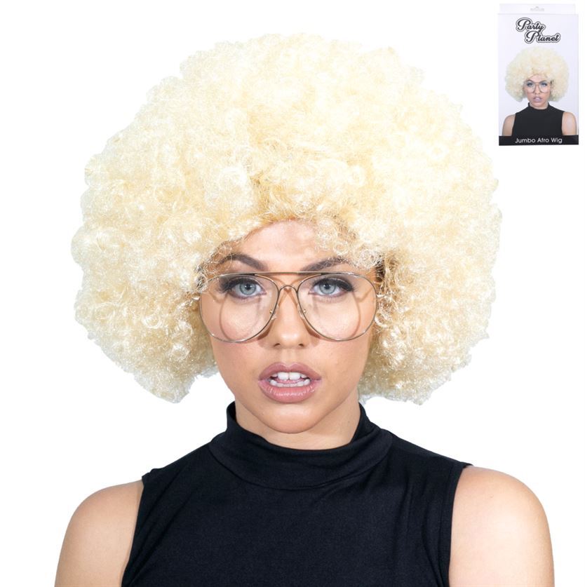 Blonde Jumbo Afro Costume Wig- main image