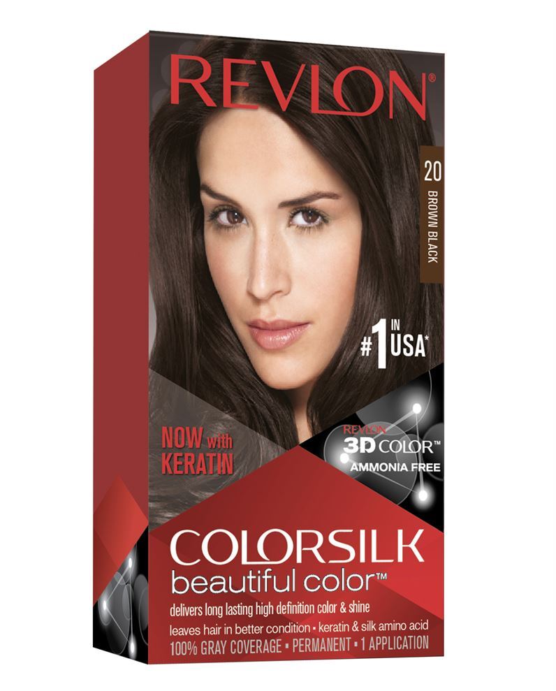Revlon ColorSilk Hair Dye 20 Brown Black- main image
