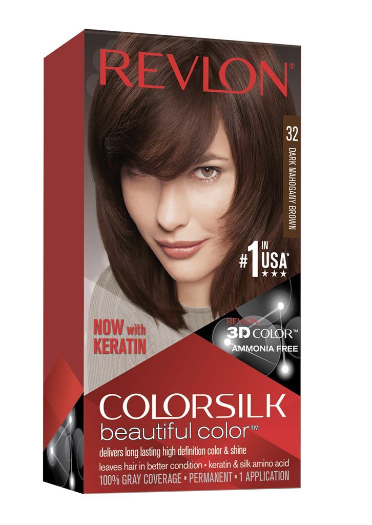 Revlon ColorSilk 32 Dark Mahogany Brown Hair Colour - Personal Care - Hair  Care 