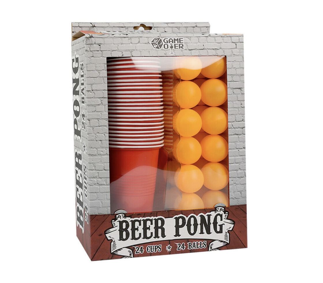 Beer Pong Drinking Game Set 24 Cups 24 Balls Adult Alcohol Party Pub BBQ Gift- main image