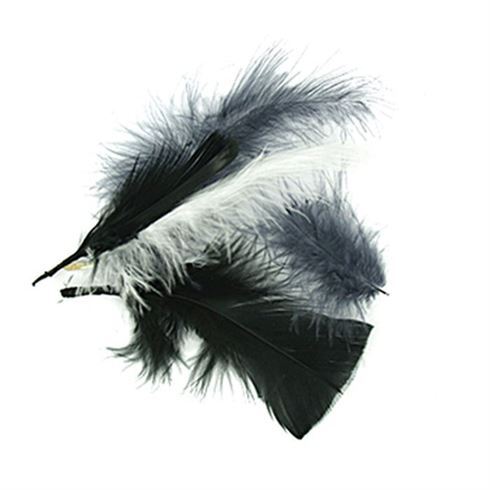 Craft Feathers Black White Grey 10g- main image