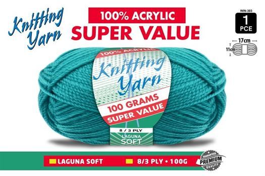 Knitting Yarn 100% Acrylic 8ply 100g Laguna Soft- main image