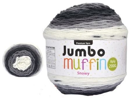 Jumbo Muffin Premium Knitting Yarn 8ply 200G Snowy- main image