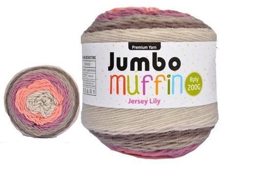 Jumbo Muffin Premium Knitting Yarn 8ply 200G Jersey Lily- main image