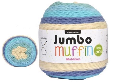 Jumbo Muffin Premium Knitting Yarn 8ply 200G Maldives- main image