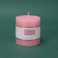 Baby Pink Pillar Candle 7cm x 7cm - Chloe Rose- main image