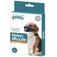 Dog Nylon Muzzle Guard Anti Barking Biting Soft Flexible Adjustable Pawise - Large- main image