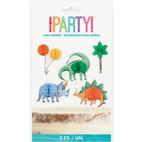Partying Dino Honeycomb Cake Topper Kit- main image