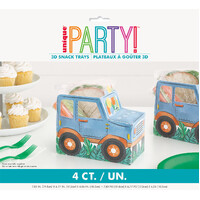 Partying Dino 3D Pop Up Snack Trays 4 Pack- main image