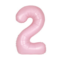 Pastel Matte Pink Number 2 Foil Balloon 86cm- main image