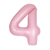 Pastel Matte Pink Number 4 Foil Balloon 86cm- main image