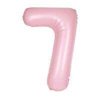 Pastel Matte Pink Number 7 Foil Balloon 86cm- main image