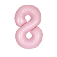 Pastel Matte Pink Number 8 Foil Balloon 86cm- main image