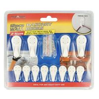 12pc 4kg & 3kg Masonry Wall Hooks Assorted Sizes White Trade Essential Tool- main image
