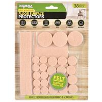 38pc Self Adhesive Floor Surface Protectors Felt Pads Cream Assorted Sizes- main image