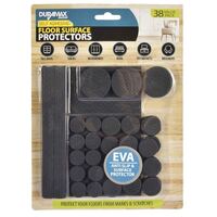 38pc Self Adhesive Floor Surface Protectors EVA Anti Slip Pads Black Assorted Sizes- main image