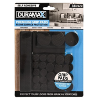 38pc Self Adhesive Floor Surface Protectors EVA Anti Slip Pads Black Assorted Sizes- main image