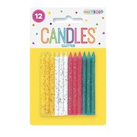 Glitter Candles Multi 12 Pack- main image