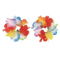 2 x Hawaiian Luau Flower Bracelets - Multi-Coloured- main image