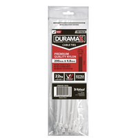 50pce Cable Ties 4.8x200mm-White- main image
