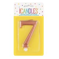 Numeral Candle 8 - Metallic Rose Gold - Cheap Party Supplies Online - BargainPlus.com.au- main image