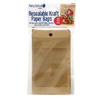 10PCS Kraft Paper Bags Lock Eco Resealable Window Pouches 8cm x 13cm- main image