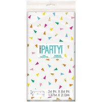 Bright Triangle Birthday Printed Foil Tablecover 137cm x 213cm- main image