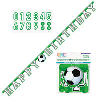 3D Soccer "Happy Birthday" Jointed Banner with Age Stickers 213cm- main image