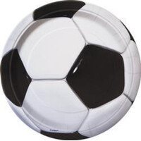 3D Soccer Paper Plates 18cm 8 Pack- main image
