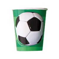 3D Soccer Paper Cups 8 Pack 270ml- main image