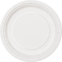 Bright White Round Paper Plates 8 Pack 18cm- main image