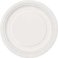 Bright White Round Paper Plates 8 Pack 23cm- main image