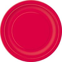 Ruby Red Round Paper Plates 8 Pack 23cm- main image