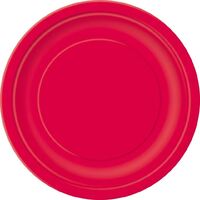 Ruby Red Round Paper Plates 8 Pack 23cm- main image