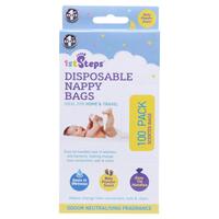 Nappy Bag Disposable 100pc 17cm x 34cm Baby Powder Scented- main image