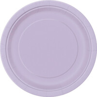 Lavender Round Paper Plates 8 Pack 23cm- main image
