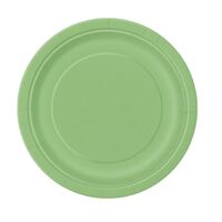 Lime Green Round Paper Plates 8 Pack 18cm- main image
