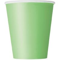 Lime Green Paper Cups 270ml 8 Pack- main image