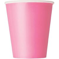 Hot Pink Paper Cups 270ml 8 Pack- main image