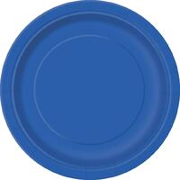 Royal Blue Round Paper Plates 8 Pack 23cm- main image