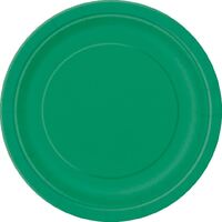 Emerald Green Round Paper Plates 8 Pack 18cm- main image