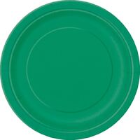 Emerald Green Round Paper Plates 8 Pack 18cm- main image