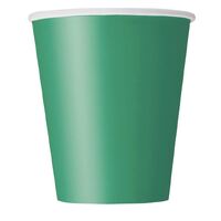 Emerald Green Paper Cups 270ml 8 Pack- main image